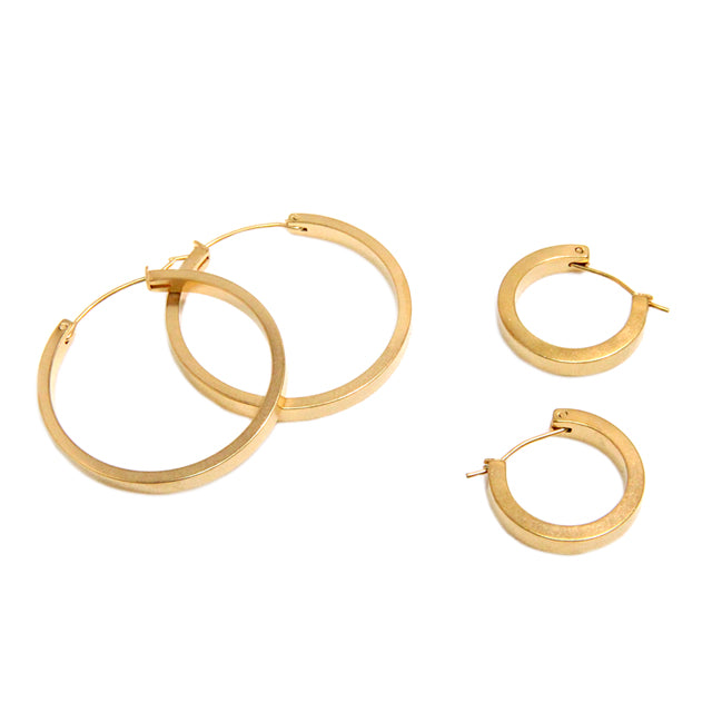 Hoop Matte Gold Earrings M